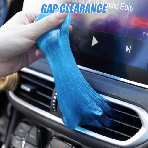 Car Cleaning Gel, Vehicle Dust Detailing Putty Slime Cleaner Kit for Air Vent, Reusable Automotive Interior Detail Clean Mud Removal Tool, Universal for SUV Sedan Truck (Blue) - color: Blue
