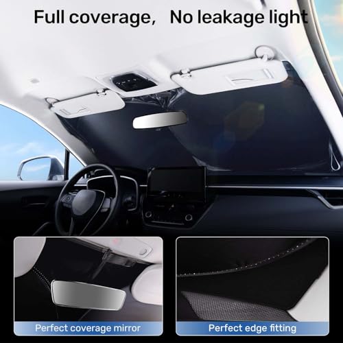 2025 Upgraded Zanch Car Front Windshield Sun Shade - Ultimate Uv Protection & Heat Reductionlinnovative No-Light Leakage TechnologylFoldable DesignPerfect Fit for Sedan, Small(59" x 29") - size: S-Sedan/Hatchback/Coupe