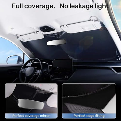 2025 Upgraded Zanch Car Front Windshield Sun Shade - Ultimate Uv Protection & Heat Reductionlinnovative No-Light Leakage TechnologylFoldable DesignPerfect Fit for Sedan, Small(59" x 29") - size: S-Sedan/Hatchback/Coupe