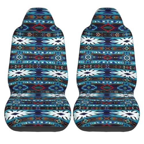 Front Seat Covers for Cars Boho Bohemian Bucket Seat Cover Aztec Saddle Blanket Universal Fit Car Seat Cover Non-Slip Auto Seat Dog Kid Protector Cloth Seats Cushion Van Truck SUV, Western - color: Aztec
