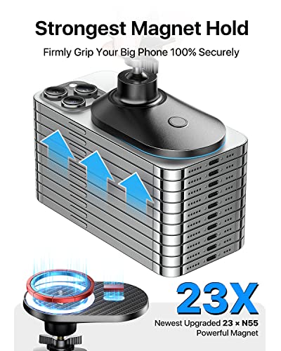 andobil Upgraded for Magsafe Car Mount Pro [Strongest Magnet, Big Phone Friendly] 360° Rotation Magnetic Phone Holder for Car Vent for iPhone 17 Pro Max 16/15/14/13/12 Samsung S26/S25 (Carbon Fiber) - color: Black