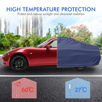 Car Cover Waterproof All Weather, 6 Layers Outdoor Full Exterior Cover Rain Sun UV Snowproof Protection with Zipper Cotton, Mirror Pocket for Mazda MX-5 - style: Mazda MX-5