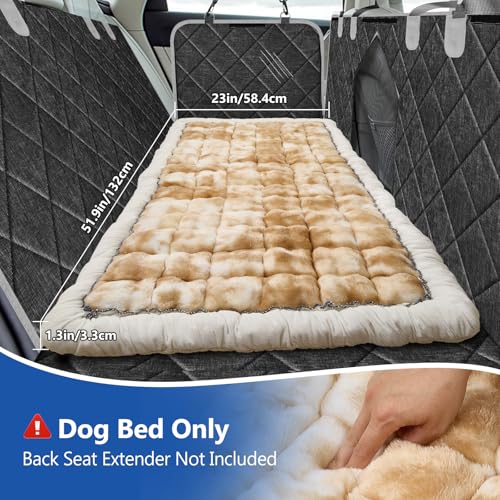 Thickened Dog Bed for Car Back Seat, Upgraded Bottom Non-Slip，Fits Hard Bottom car seat Cover for Dogs, Premium Mixed Color ，Dog Car Seat Cover - color: Yellow-white