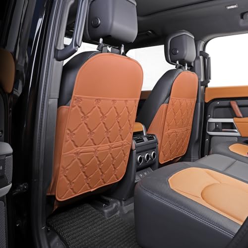 TAIKOO Seat Back Protector + Large Capacity Pocket Storage Organizer,Preventing The Impact of Children Stepping on The Seat Backrest (Style B-Brown) - color: Style B-Brown