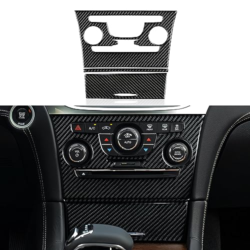 Car Air Conditioning A/C Panel Decals for 2011-2014 Chrysler 300 / 300C / 300S / Limited/Base Accessories Carbon Fiber Interior Stickers - color: Center Control Panel, 2011-2014