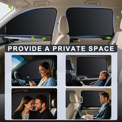 ZATOOTO Car Window Shades - 4 Pack Car Window Covers Premium UV Blocking, Side Window Curtains Full Blackout for Privacy, Breastfeeding, Napping, Camping, and Travel, Universal Fit for Most Vehicles - color: Blackout 4pcs