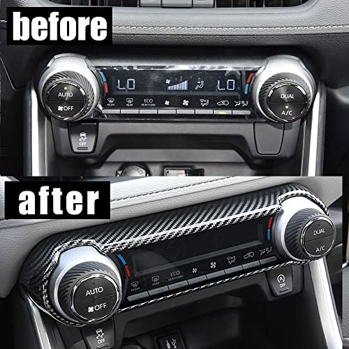 ERIDANUS Auto Accessories Fit for RAV4 2024 2023 2022 2021 2020 2019 Dashboard Ac Switch Panel Button Cover Frame Trim (Black Carbon Fiber Style) ABS 1 PC - color: Black Carbon Fiber Style