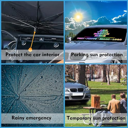 Custom Car Windshield Sun Shade Umbrella Personalized with Photo Text Design Car Sunshade Sun Visor for Front Windshield Customized Window Sunshades - color: Customized