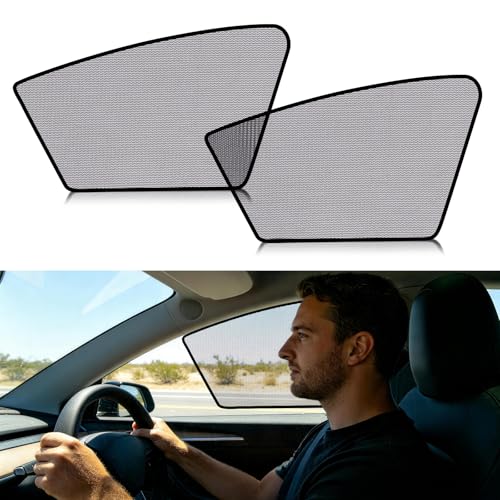 ZATOOTO Tesla Model Y Juniper 2020-2026 Front Window Shade for Driver Passenger Clear High-Clarity Static Cling Car Window Shades | No Color Distortion | Day Night Safe Driving | Come with Storage Bag - color: Clear 2-Pcs for Front, size: Tesla Model Y/Ju