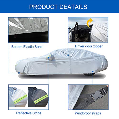 KouKou Oxford Car Cover Waterproof All Weather for Automobiles, Fit Sedan Toyota Corolla, Hyundai Elantra, Mazda 3, Nissan Sentra, BMW 3 Series, Lexus IS250,etc (185 X 70 X 59 inch) - size: C2-Fit sedan length ( 178" to 185")