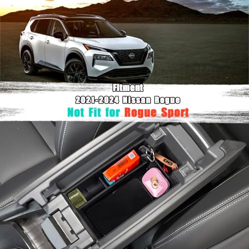 Center Console Organizer Compatible with Nissan Rogue 2021 2022 2023 2024 2025 2026 Armrest Storage Box Insert Tray Interior Secondary Accessories(Armrest Storage Tray) - size: 1PCS Armrest Storage Tray