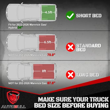 Truck Bed Mat Bed Liner Fit for 2022 2023 2024 2025 2026 Ford Maverick Hybrid & Gas Accessories(4.5FT, 54.4"), Not Fit Drop-in Liner - style: 6)2022-2025 |Ford Maverick Hybrid&Gas Bed Mat (4.5FT, 54.4" Bed)