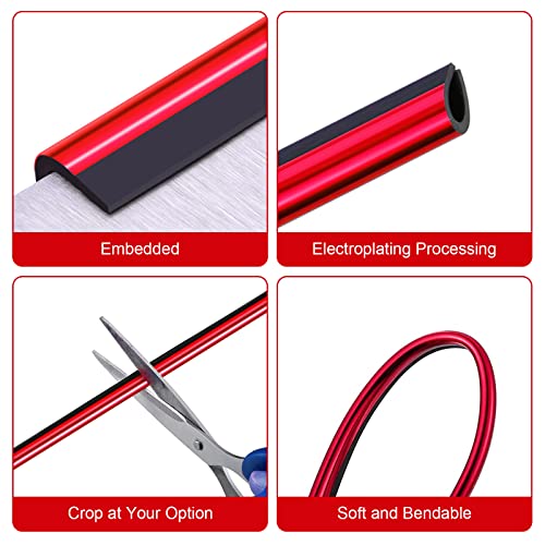 20 Pieces Universal Car Auto Air Conditioner Vent Outlet Trim Strip, Waterproof Flexible Shiny Auto Car Vent Interior Accessories for All Air Vent Outlet (20PCS - Red) - color: 20PCS - Red