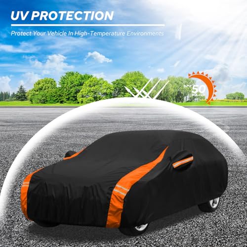 10-Layer for Toyota Camry Car Cover Waterproof All Weather for Automobiles, Outdoor Full Cover Soft Cotton Lining Rain Snow UV Protection with Door Zipper, Fit for Toyota Camry 1996-2025 - size: Custom Fit for Toyota Camry