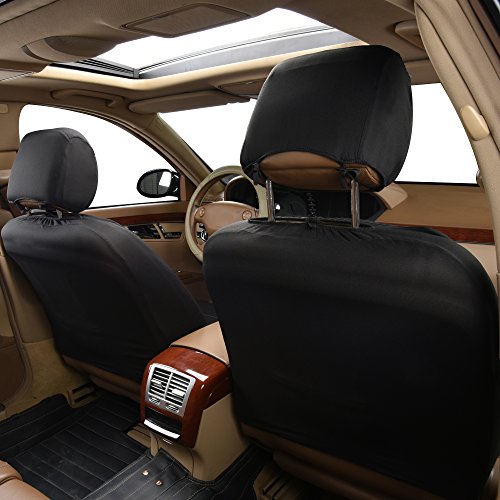 Flying Banner Car Seat Covers Front Seats Rear Bench Polyester car seat Protectors Easy installations Rear Bench Split Classic Man Lady Truck - color: Black & Mint Blue