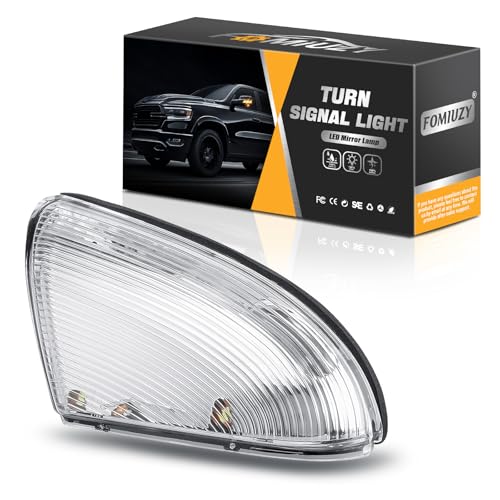 WEILEITE LED Side Mirror Light Turn Signal Bulb Puddle Lamp Lens Cover Fit Dodge Ram 1500 2009-2011 2012 2013 2014 2015 2016 2017 2018 Ram 2500 2010-2018 Left Driver Replaces 68064949AA 68232479AA - size: Left