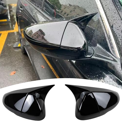 Side Mirror Cover,For 10TH 11TH Honda Accord 2018 2019 2020 2021 2022 2023 2024 2025, Bright Black Side Rear Mirror Covers Body Kit Accessories for Cars.(Designed for models with turn signals) - color: Bright Black, size: For 2018-2025 Honda Accord with t
