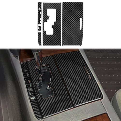 Real Carbon Fiber Control Gear Box Shift Knob Panel Frame Cover Sticker Interior Trim Compatible with Toyota Camry 2007 2008 2009 2010 2011 Accessories (Type C) - color: Black 03