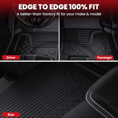 LASFIT Floor Mats for Dodge Ram 1500 2013-2018 & 1500 Classic 2019-2024 Quad Cab Bench Seat(Not for Bucket Seat & Vinyl Flooring), All Weather TPE Custom Fit Car Mats Floor Liners 1st & 2nd Row, Black - style: 2) 1500 | 2013-2018 |Quad Cab Floor Mats
