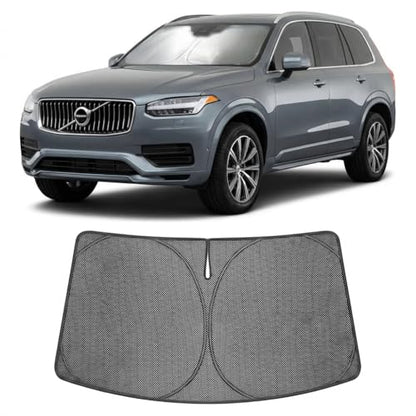 Proadsy Windshield Sun Shade Custom Fit Volvo XC90 2016-2026 Ice Crystal Black Front Window Sunshade UV and Heat Blocker Foldable Visor Keeps Car Cooler for Summer Parking and Daily Use - size: 2016-2026 Volvo XC90