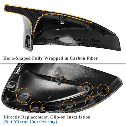 AeroBon Real Carbon Fiber Mirror Cover Compatible with 2014-2020 Audi A3 S3 RS3 (8V) Mirror Caps With Lane Assist - size: Mirror Covers