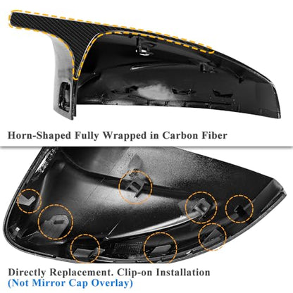 AeroBon Real Carbon Fiber Mirror Cover Compatible with 2014-2020 Audi A3 S3 RS3 (8V) Mirror Caps With Lane Assist - size: Mirror Covers