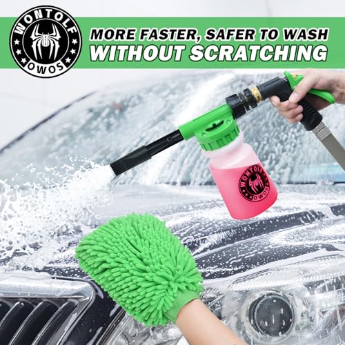 Wontolf CWK188 Car Wash Kit with Foam Gun, Car Wash Soap, Interior Detailer Cleaner, Wheel Cleaner, Car Care Cleaning Detailing Kit for Cars Trucks RVs SUVs Motorcycles (Works w/Garden Hose), 10 Items - size: 1.6 Fl Oz (Pack of 10)