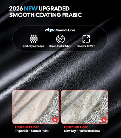 Wigoo Toyota Tacoma Car Cover 2016-2026, Custom Fit Waterproof All Weather Outdoor Full Exterior Truck Cover, Windproof UV Rain Snow Dust Protection, Paint-Safe Lining, Door Zipper, Tacoma Accessories - size: For Tacoma (2016-2026)