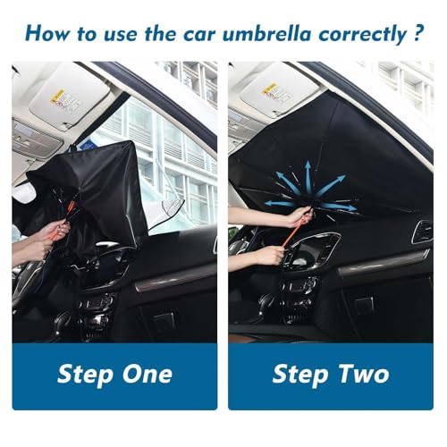 Car Windshield Sun Shade Umbrella Beach Dogs Car Foldable Umbrella Sunshade for Front Window Car Accessories Car Windshield Foldable Umbrella Blocks Uv Rays - color: Beach Dogs