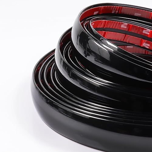 16FT Automotive Trim Molding Glossy Black 1"(25mm) Heavy-Duty Car Moldings Trim UV Protected Scratch-Proof for Truck RV Body Side Door Window Bumper, Self Adhesive - color: Glossy Black, size: 1" (25mm) Wide