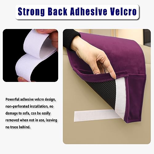 Non-Slip Head Pillow for Recliners - Neck Support Cushion with Velvet Cover for Pain Relief at Home, Office and Travel (Plum) - color: Plum