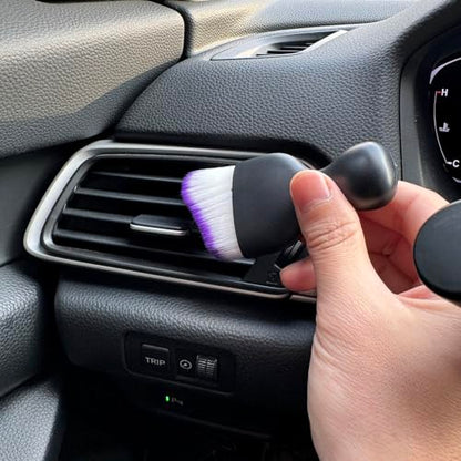Car Detailing Brush, Soft Bristle Cleaning Brush, Scratch-Free Auto Duster Tool for Dashboard, Air Vents, Leather & Interior Cleaning (Black&Purple) - color: Black&Purple