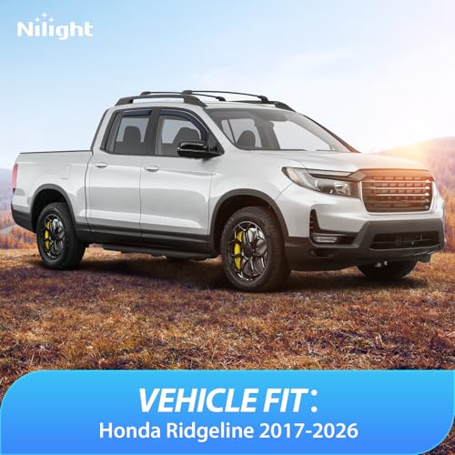 Nilight in Channel Rain Guard for Honda Ridgeline 2017 2018 2019 2020 2021 2022 2023 2024 2025 2026, Inside Mount Window Deflectors for Cars, Light Smoky Blue, 4PCS - color: Honda Ridgeline 2017-2026