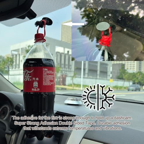 10Pcs Heavy Duty Dash Cam Sticky Pads and Windshield Electrostatic Film,Heat Resistant Double Sided Sticky Tape for GPS Holder,Dashboard Phone Mount Stronger Bond,Customizable,No Residue,Easy Install - color: The White Double-sided Sticker Adhesive