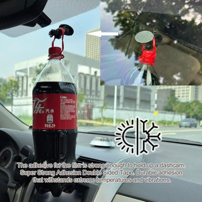 10Pcs Heavy Duty Dash Cam Sticky Pads and Windshield Electrostatic Film,Heat Resistant Double Sided Sticky Tape for GPS Holder,Dashboard Phone Mount Stronger Bond,Customizable,No Residue,Easy Install - color: The White Double-sided Sticker Adhesive