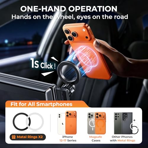 Car Phone Holder for Chevrolet Malibu 2016-2025 & Equinox 2018-2024 (Only for 8-Inch Screen) 360° Rotation Magnetic Cell Phone Mount, Compatible with Magsafe, Does Not Affect Air Vent - style: Fit for 16-25 Malibu & 18-24 Equinox, 8-Inch