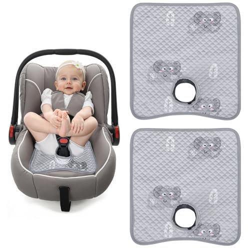 Potty Training Car Seat Protector, Waterproof Car Seat Cover for Toddlers, Piddle Pads for Baby Carseat, Stroller, Non-Slip & Machine Washable (Gray, 2PC) - color: Gray