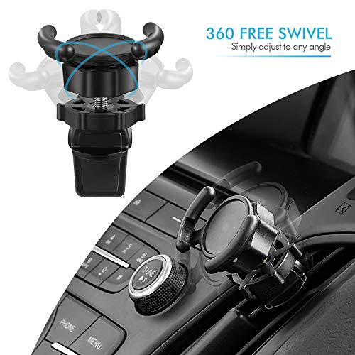 360 Air Vent Mount Phone Holder with Adjustable Switch Lock for Popsocket with 360 Degree Rotation Compatible with Any Smartphone