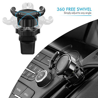 360 Air Vent Mount Phone Holder with Adjustable Switch Lock for Popsocket with 360 Degree Rotation Compatible with Any Smartphone