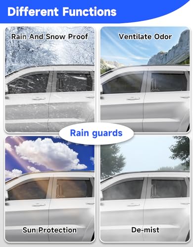 in-Channel Window Rain Guards Fit for Jeep Grand Cherokee 2011 2012 2013 2014 2015 2016 2017 2018 2019 2020, Visors Vent Visors Window Deflector Vent Shades Car Accessories -4 pcs - size: For 2011-2021 Jeep Grand Cherokee