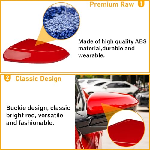 Moonlinks Compatible with 2016-2021 Honda Civic Driver Side Mirror Cover Replacement,Red Mirror Cap for 10th Gen Civic,2019-2022 Insight,Left Side(1PC) - size: 10th-Left Red