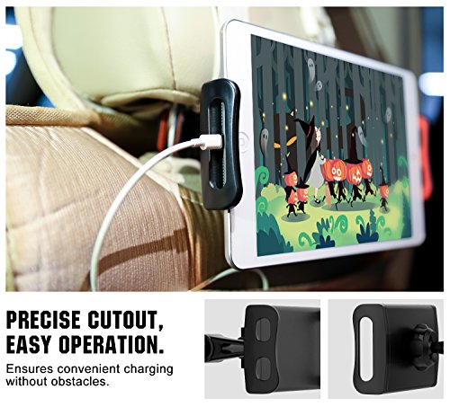 MoKo Headrest Phone/Tablet Car Mount, Adjustable Tablet Holder for 4-12.9" Devices, Fit with iPhone 16/Pro/Pro Max/Plus, iPhone 15/Pro/Plus/Pro Max, iPhone 14 Pro Max/14, iPad Air 4/Mini 6,Red - color: Red