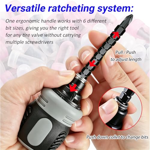 29PCS Tire Repair Rubber Nail Kit, Premium Spiral Screw-in Tire Plugs with 2 Sizes, Tire Repair Kit Emergency Roadside Flat Tire Fix Tool for Car Truck Motorcycle Tractor ATV SUV - size: 29 PCS + Screwdriver