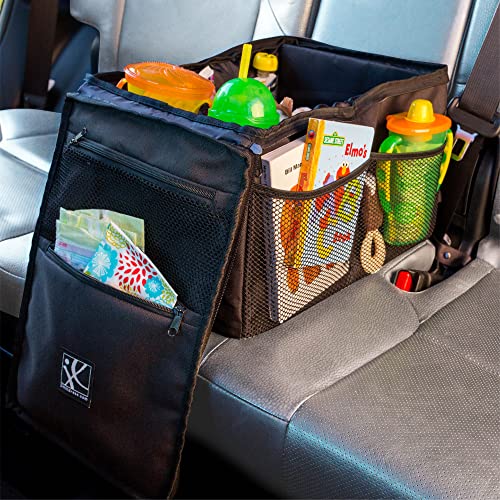 J.L. Childress Backseat Butler Car Seat Organizer for Kids - Essential Car Ride Accessories for Travel & Road Trips, Storage Organization for Front, Back, & Passenger Seats, 10 Pockets - Black