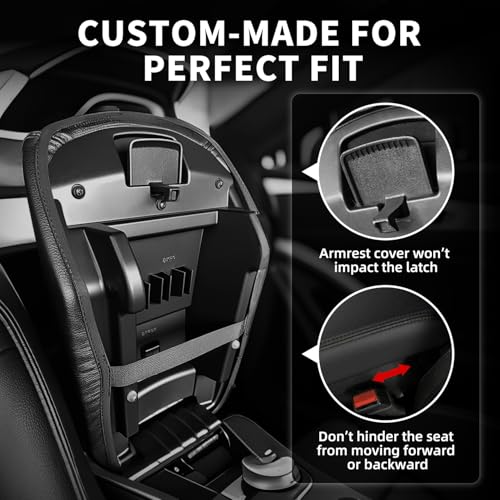 Center Console Armrest Cover Compatible with Ford Explorer 2011-2019 Accessories, Premium Leather Arm Rest Cover Pad, Car Middle Console Cover (Black) - size: 2011-2019 Ford Explorer