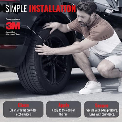 RIMiQ PROTECTiQ Universal Wheel Protection - 1/4" Trim Easy to Apply with Automotive 3M Tape. 6 Colors - Fits Up to 24" Rims - Including Tesla - Black - color: Black, size: Protectiq