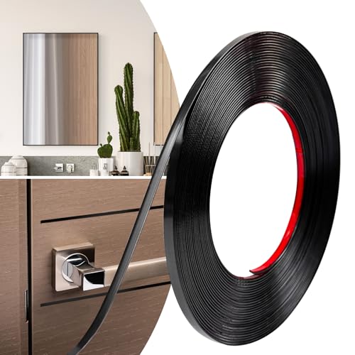 0.25in × 40Ft Peel and Stick Wall Molding Trim - Flexible Self Adhesive Molding Trim for Walls, Edges, Borders, Window Frames, Backsplash Tiles - Matte Black Waterproof Trim - color: Matt Black, size: 1/4in-40Ft