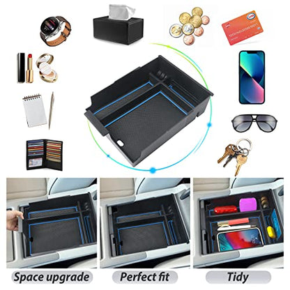 SKTU for 2023 2024 2025 Hyundai Palisade Center Console Organizer 2023 2024 2025 Palisade Center Console Tray 2023 2024 2025 Palisade Accessories Armrest Box with Coin and Sunglasses Holder (Blue) - color: Blue