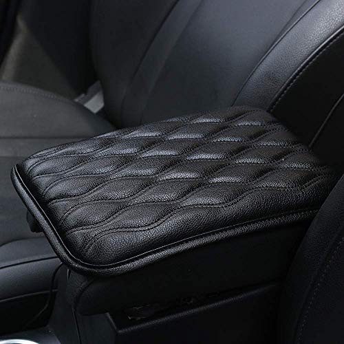 Auto Center Console Cover, Console Cover Armrest Pads, PU Leather Car Armrest Seat Box Pad Cushion Protector Universal Fit (Black) - color: Black