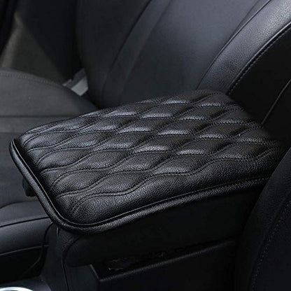 Auto Center Console Cover, Console Cover Armrest Pads, PU Leather Car Armrest Seat Box Pad Cushion Protector Universal Fit (Black) - color: Black